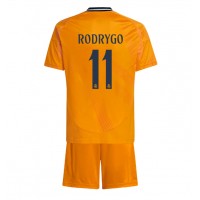 Real Madrid Rodrygo Goes #11 Bortadräkt Barn 2024-25 Kortärmad (+ Korta byxor)